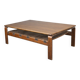 Vintage Brutalist coffee table made of wenge wood, crafted in the 1970s