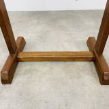 Beveled mirror on oak stand 40s