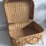 Suitcase round Wicker vintage