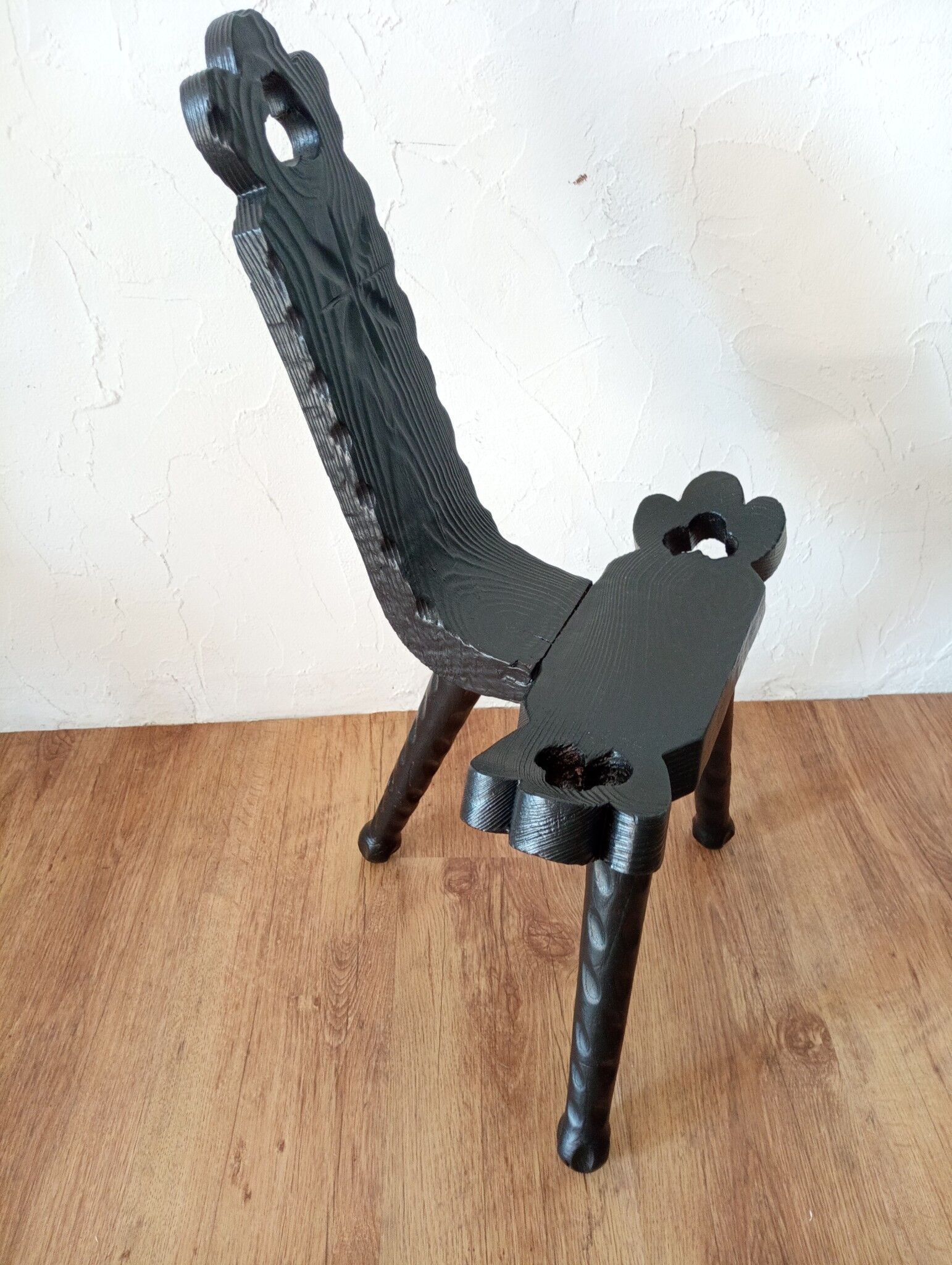 Brutalist tripod chair arts and crafts