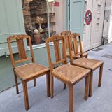 4 chaises cannées art deco