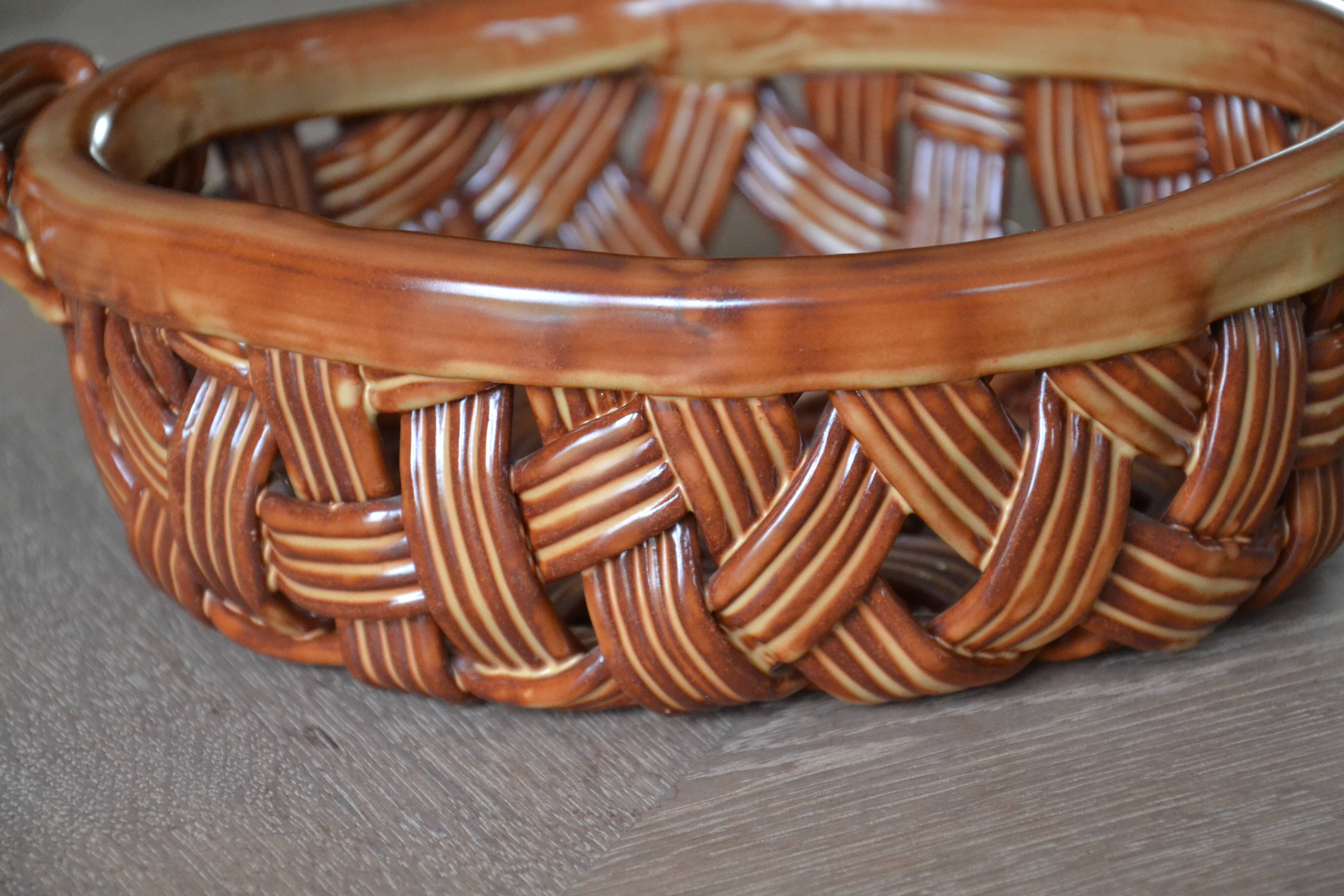 Vintage woven fruit bowl