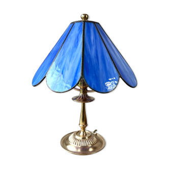 Glass paste and brass lamp