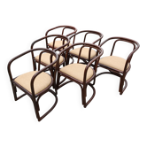 Ensemble 6 fauteuils en bambou, Italie années 1970