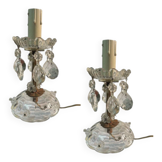 Vintage Crystal Table Lamps Set of 2