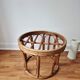 Petit tabouret/porte-plante en rotin '1970 - Vintage