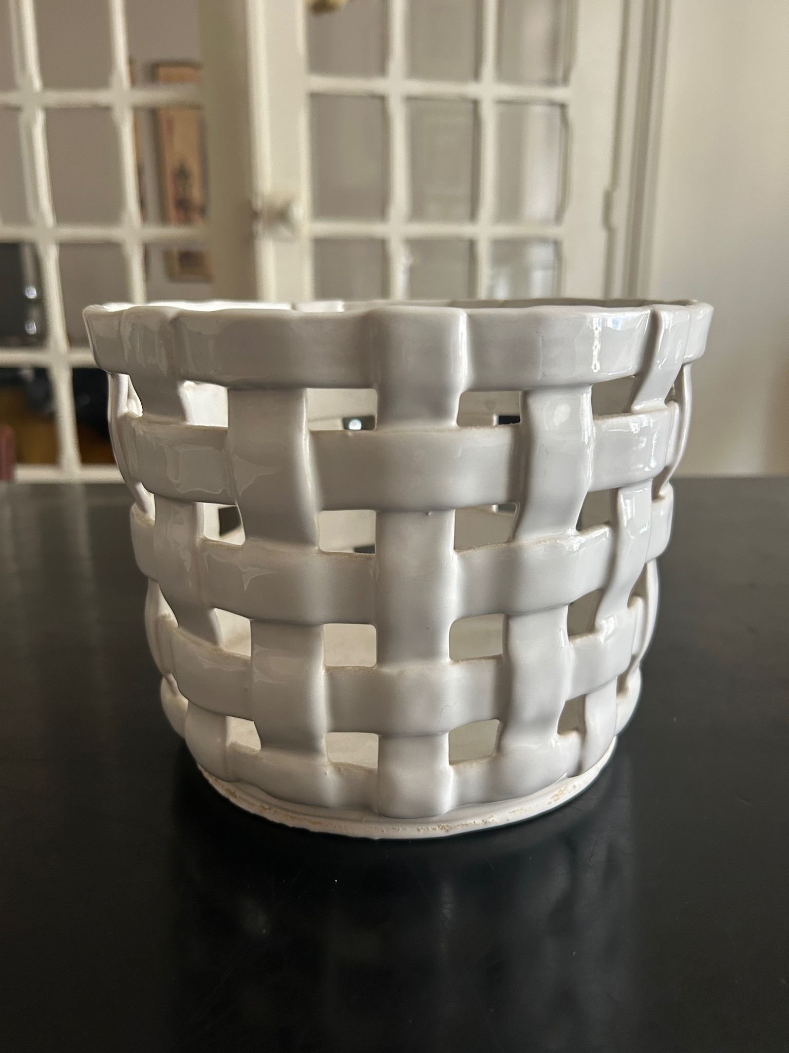cache pot en céramique tressée