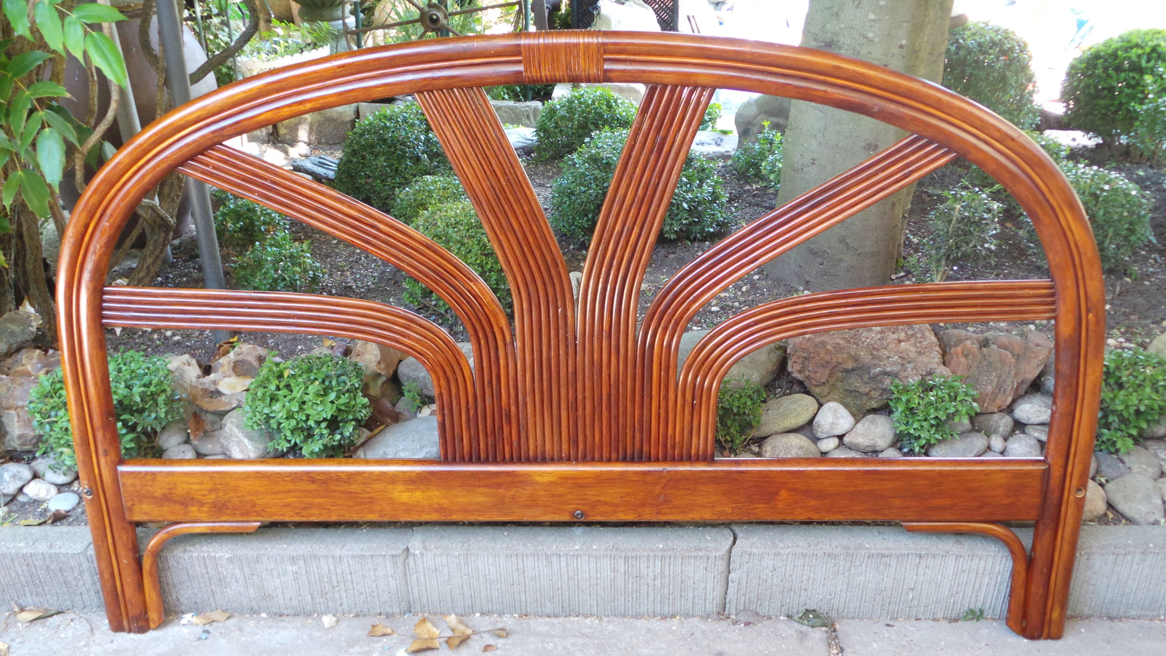 Vintage rattan headboard