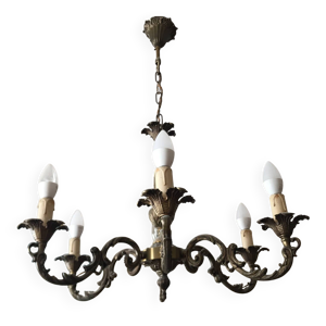 Lustre en bronze 6 lampes