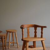 Set of 4 modern Norwegian armchairs by Krogenæs, solid pine, 1950s.