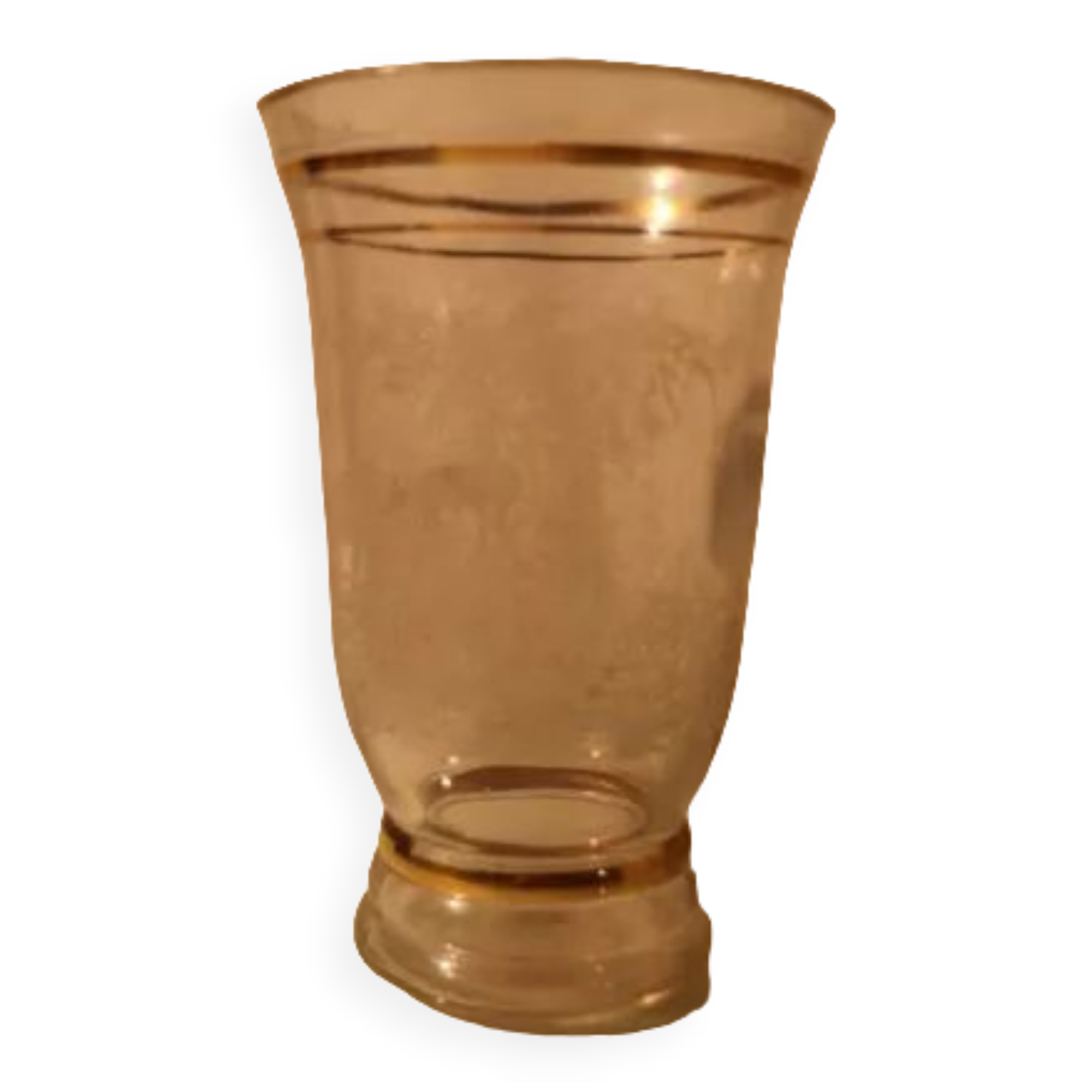 Glass vase with deer engraved decoration early 20th century