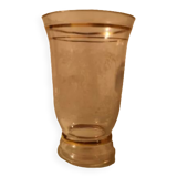 Glass vase with deer engraved decoration early 20th century