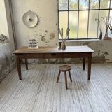 Pine and oak + walnut farmhouse table 1950