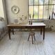 Pine and oak + walnut farmhouse table 1950