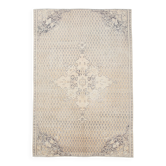 Tapis oriental persan vintage crème et noir 6x8, 176x259 cm