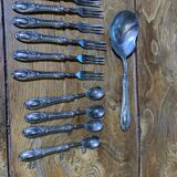 Dessert cutlery service consisting of 11 pieces hallmark 800 worked old and collector