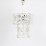 Murano glass suspension light in chrome designed by Carlo Nason for Kalmar, Catena, Austria.