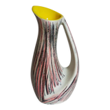 Free-form ceramic vase by R. Dupanier with abstract decoration from the 50s