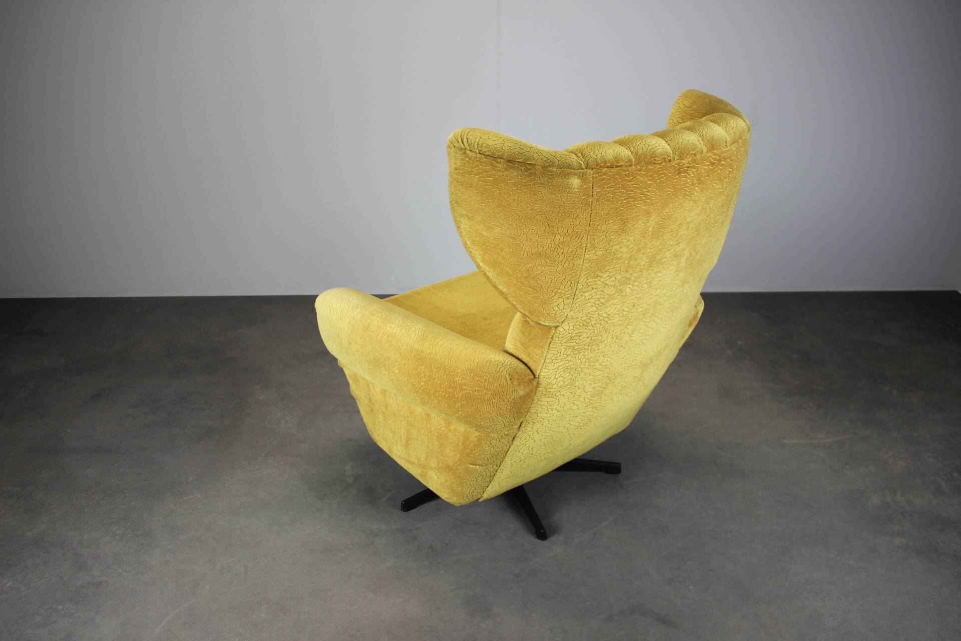 Mid-century style swivel wingback chair from the 1960s, Czechoslovakia