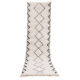 Berber runner rug diamond white and black 80x290 cm