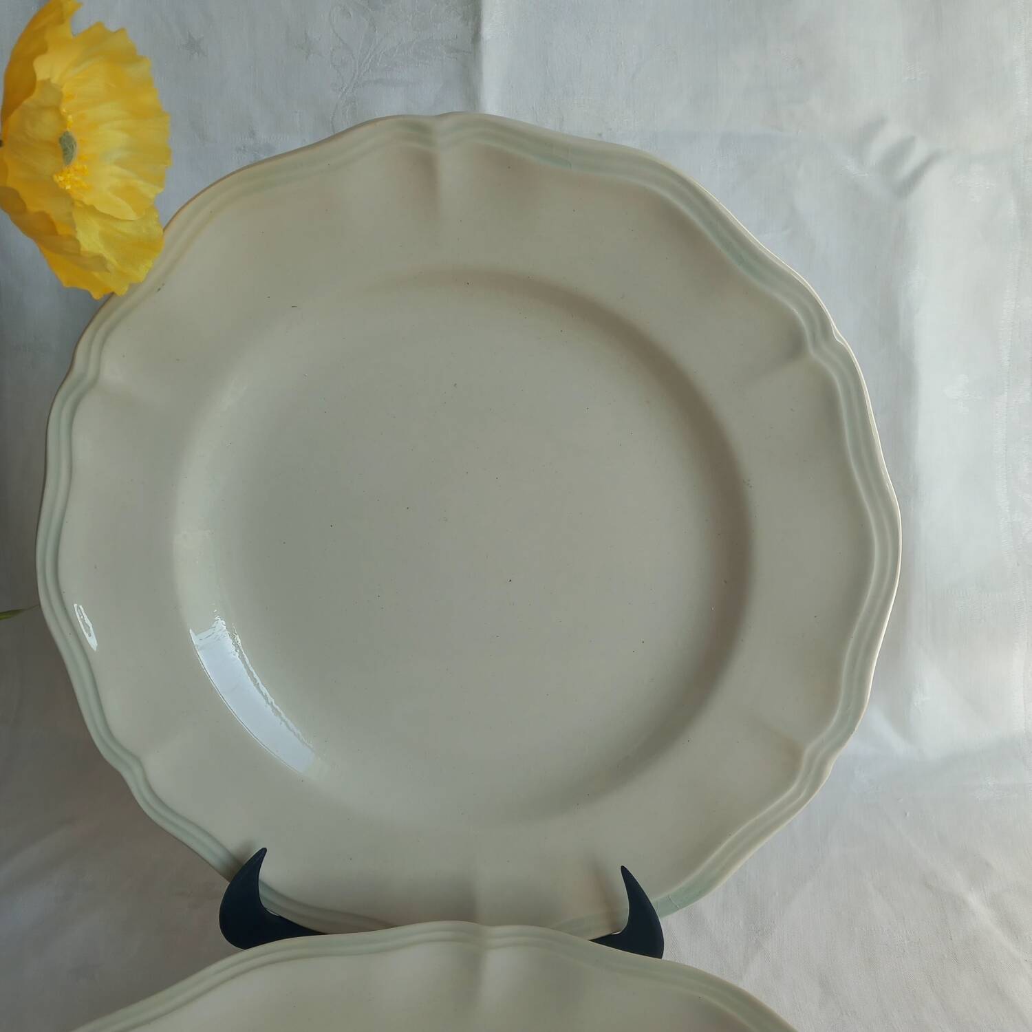 Sarreguemines Ivory Plates