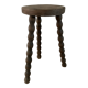 Tabouret tripode pieds tournés
