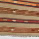 Beige & Orange Striped Wool Kilim Rug, 120x146 Cm