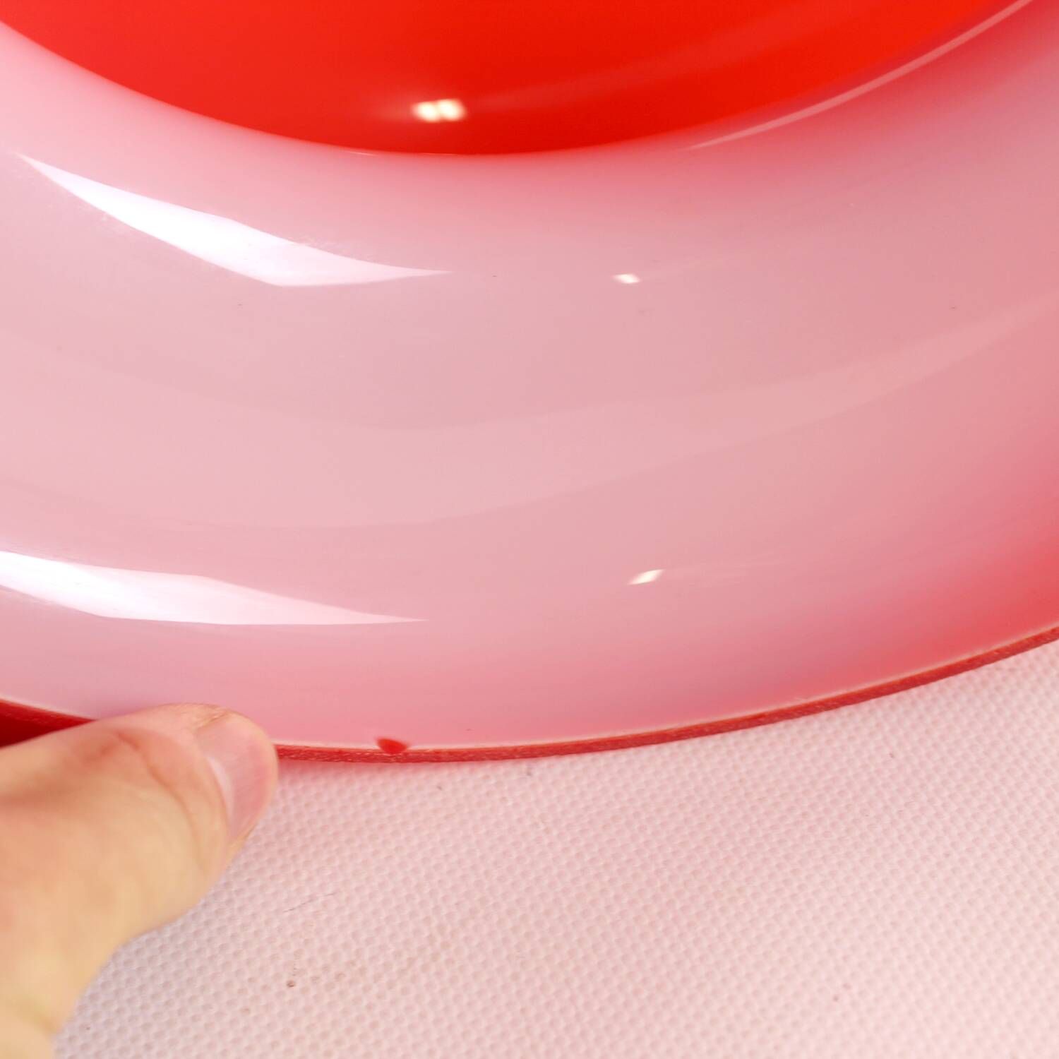 Mid-century red opaline glass ceiling light shade by OPP Jihlava, Czechoslovakia, 1960s