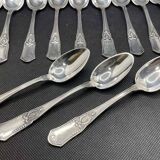 Set of 12 small BOULENGER spoons in silver-plated metal
