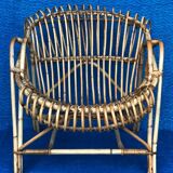 Antique rattan and wicker armchair