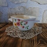 Round gravy boat with 2 handles in Sarreguemines earthenware, Anita decor