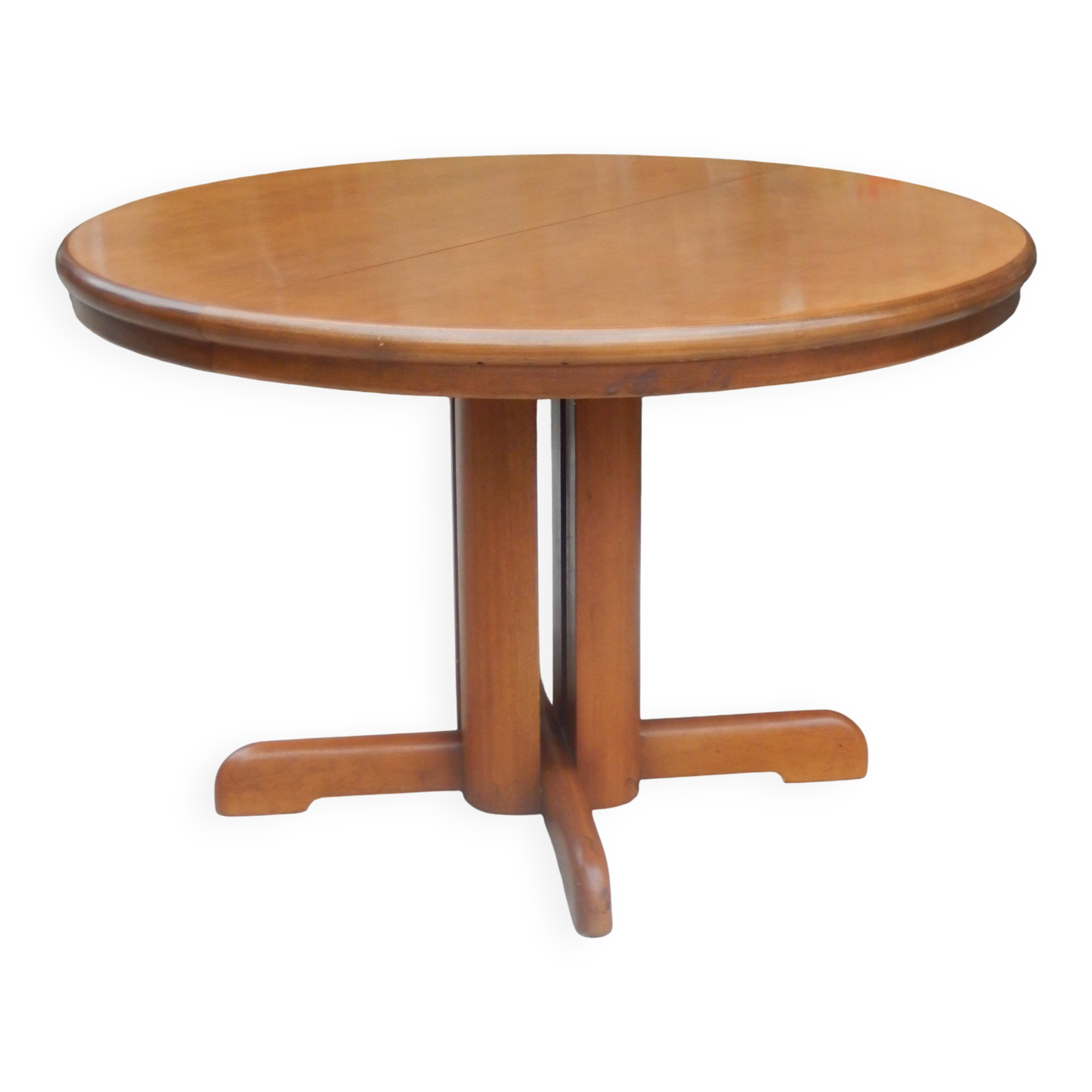 Magnifique table ronde scandinave à rallonge style Regain / Baumann