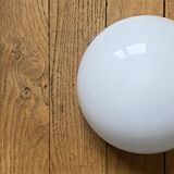 Small ceiling light or half-moon wall lamp 15 cm white opal glass