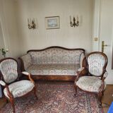 Voltaire Louis Philippe sofa and 2 armchairs, fully restored