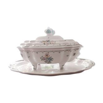 Soupière et plat signés Bondil à Moustiers, faïence d’art provençale