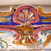 Antique jardinière in majolica Man. Santarelli Gualdo Tadini Italy 1920s