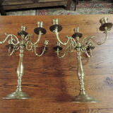 Pair of bronze candelabras