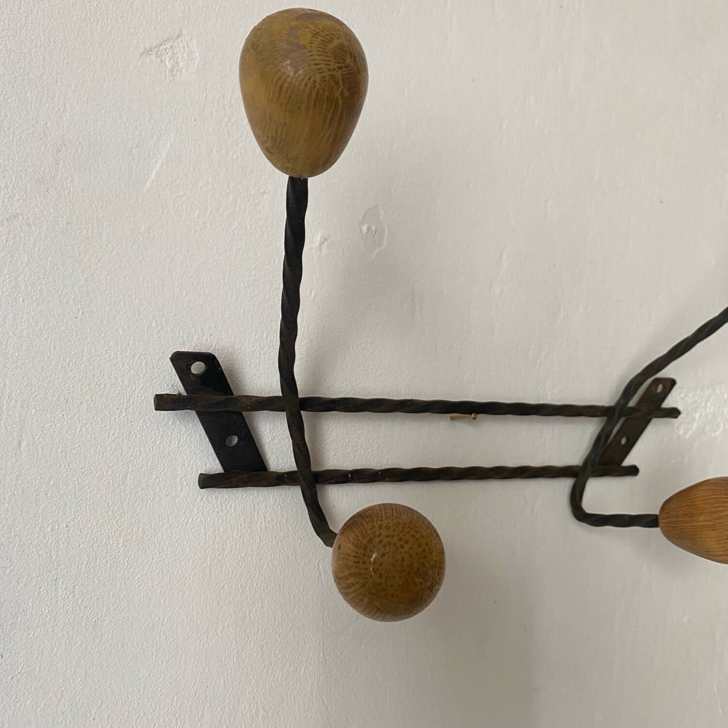 60s double hook wall coat rack