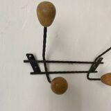 60s double hook wall coat rack