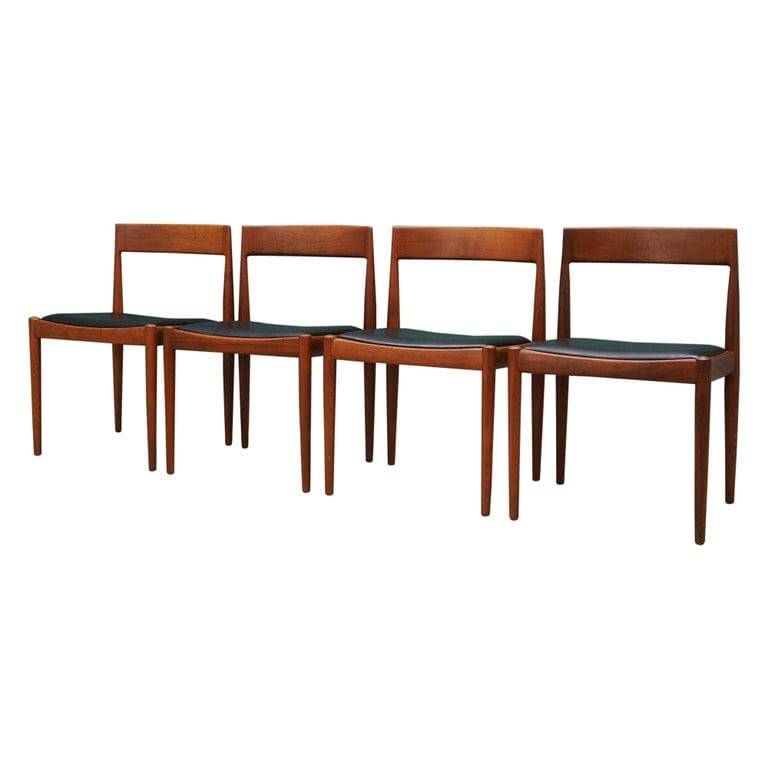 Set of four teak chairs, Danish design, 1970s, designer: Kai Kristiansen, m