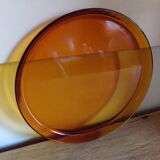 Smoked glass round tray