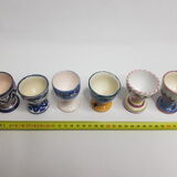 Lot of six enamelled ceramic cockroaches with Mediterranean themed decorations