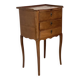 Louis XV style cherry wood bedside table with cabriole legs
