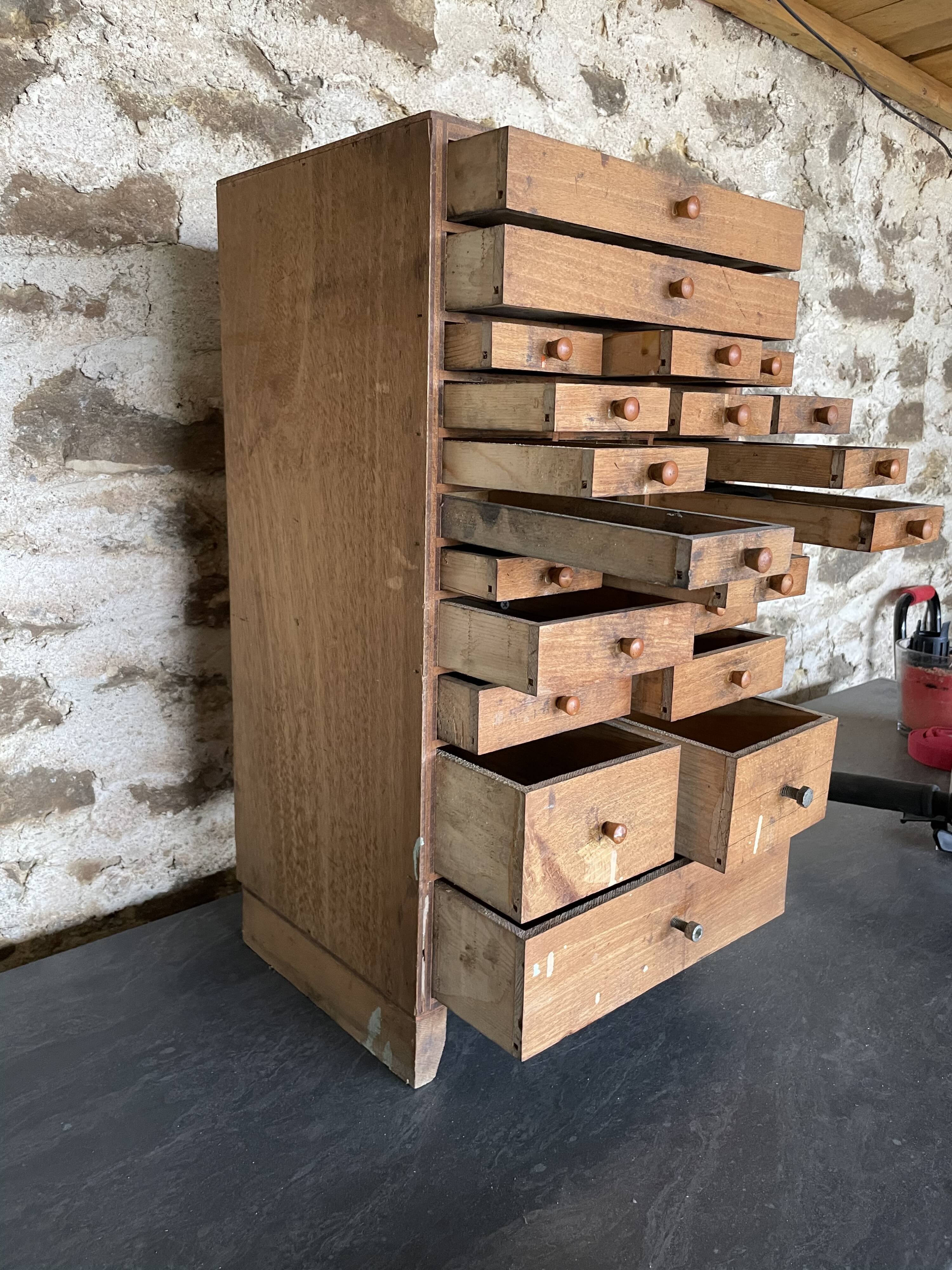 Former craft furniture with watchmaker's layette drawers
