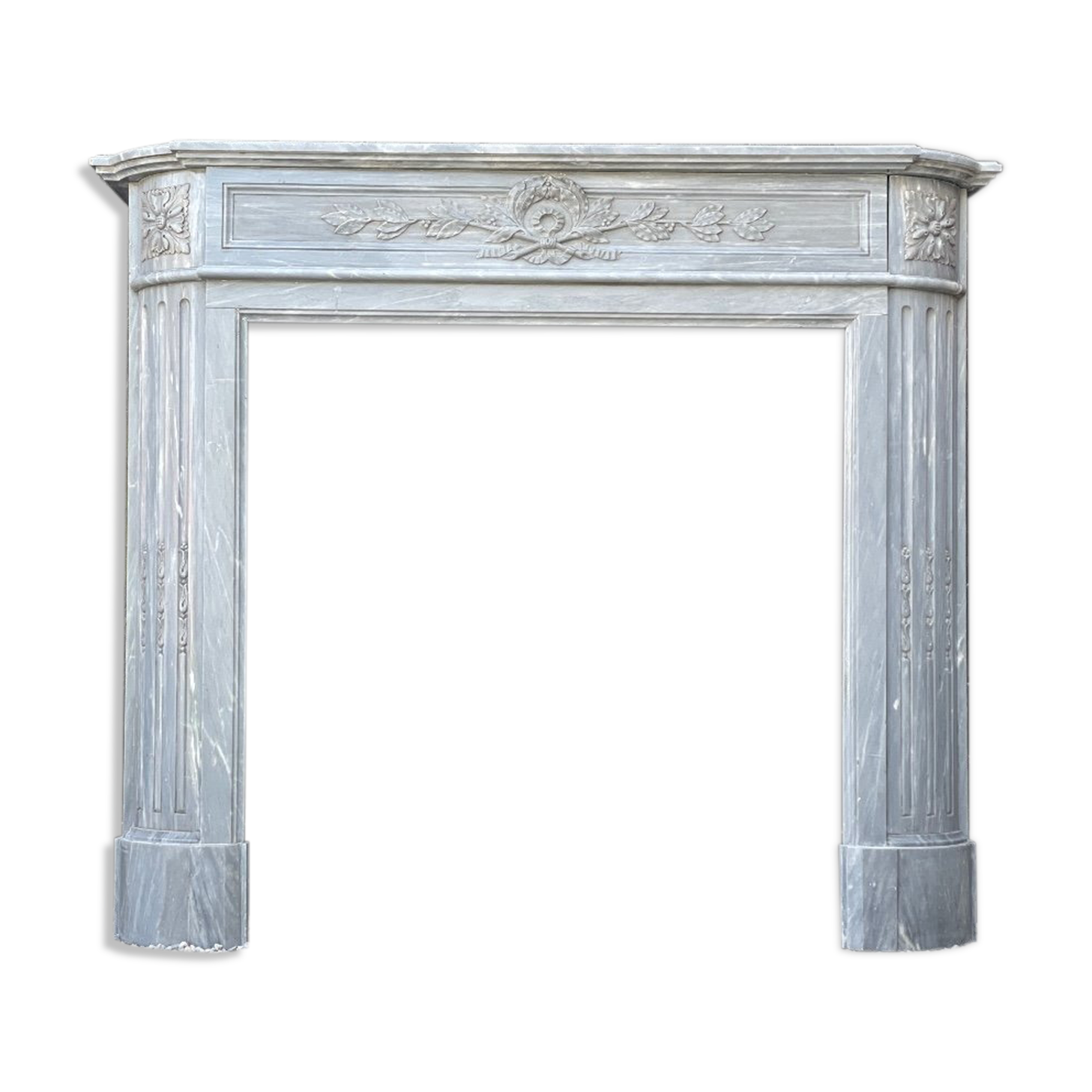 Louis XVI style fireplace in Turquin blue marble circa 1900