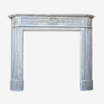 Louis XVI style fireplace in Turquin blue marble circa 1900