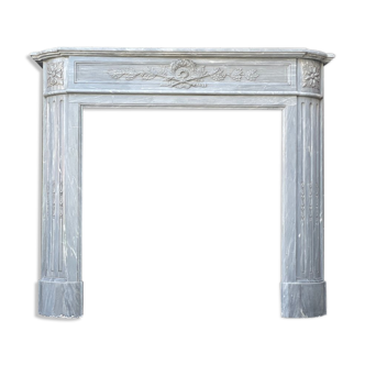 Louis XVI style fireplace in Turquin blue marble circa 1900