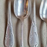 Set of silver-plated soup spoons in rocaille style