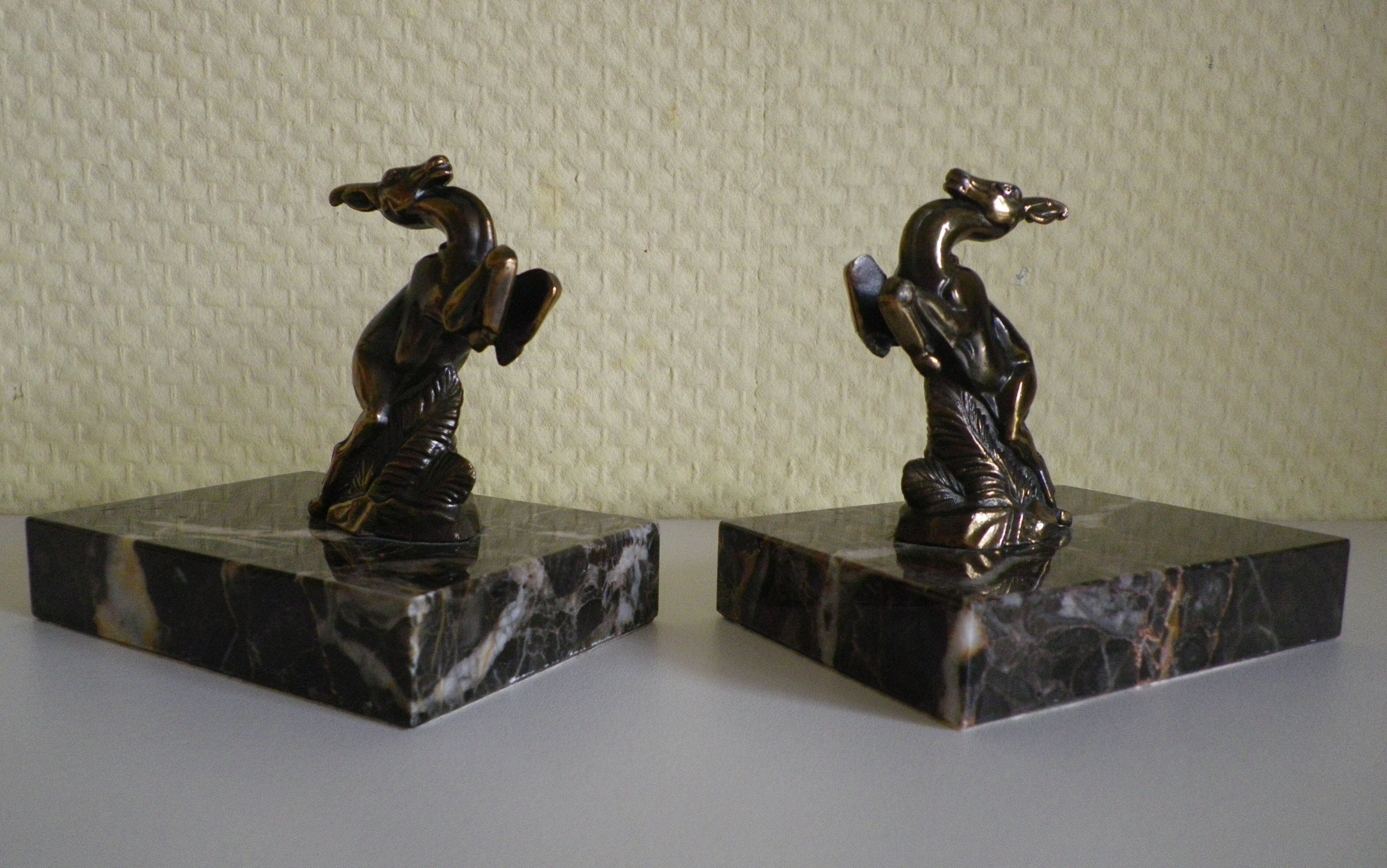 Bookend with antelopes