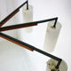 Eight-light mid-century modern teak and glass chandelier
